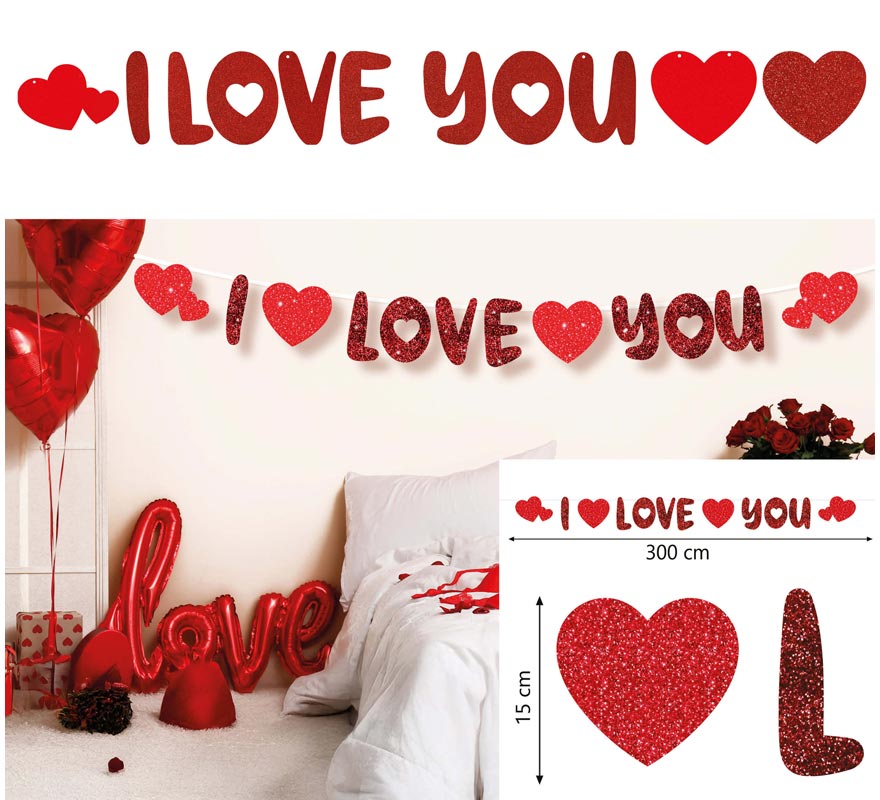 Guirnalda 'I Love You' de 300 cm