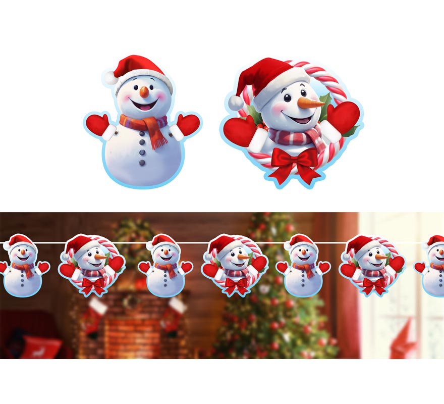 Guirlanda de boneco de neve de 300 cm Guirlanda de boneco de neve de 300 cm