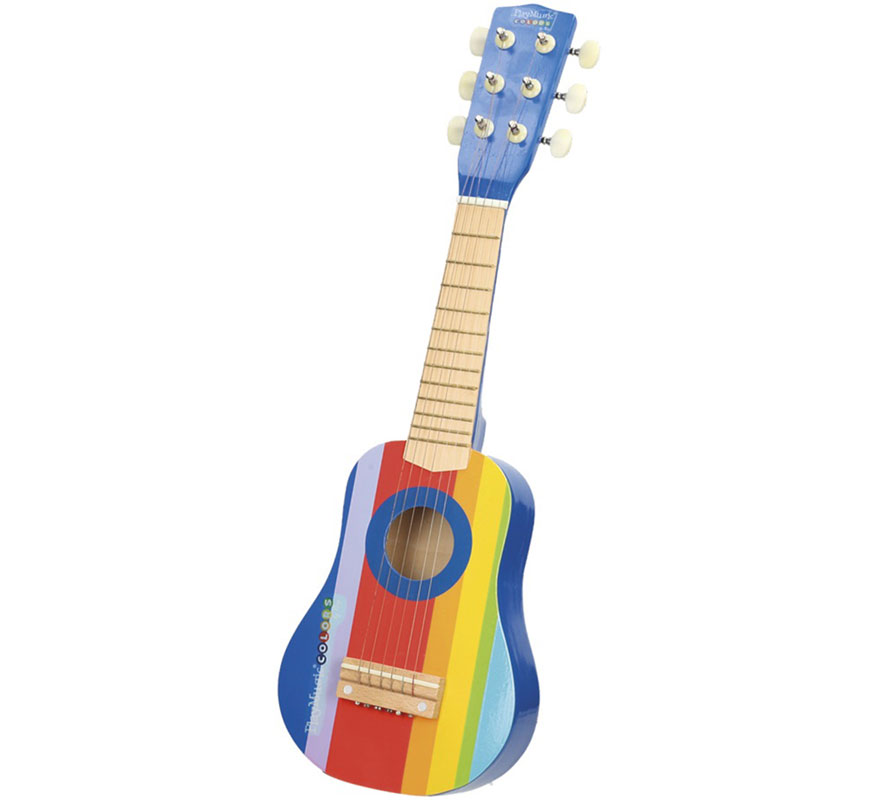 Guitarra de Madera Pintada Multicolor de 55 cm