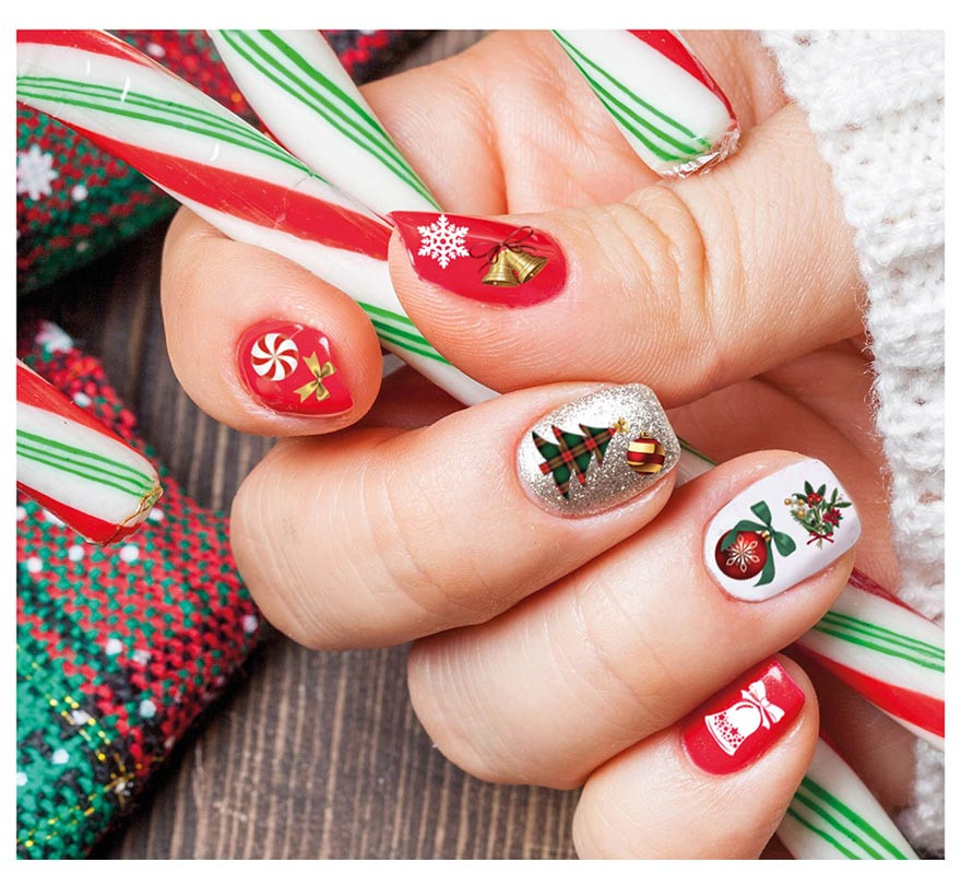 Sheet with Christmas Nail Stickers 10x7 cm