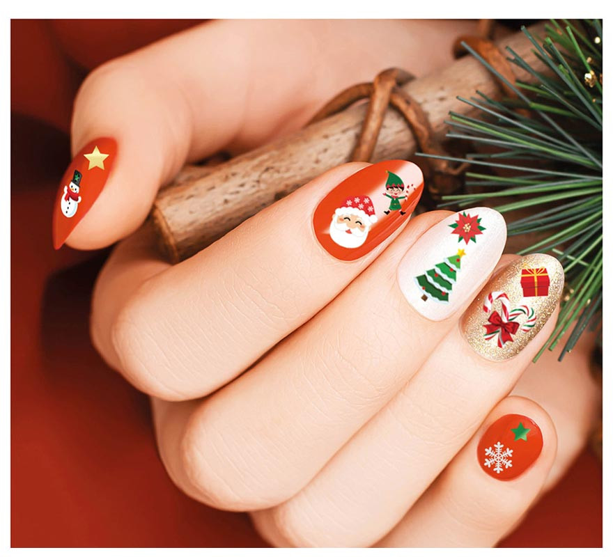 Sheet with Christmas Santa Claus Nail Stickers 10x7 cm