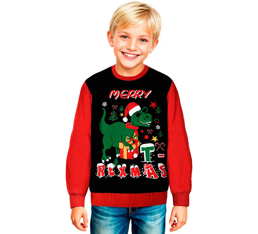 Jersey Dinosaurio Navideño para niños