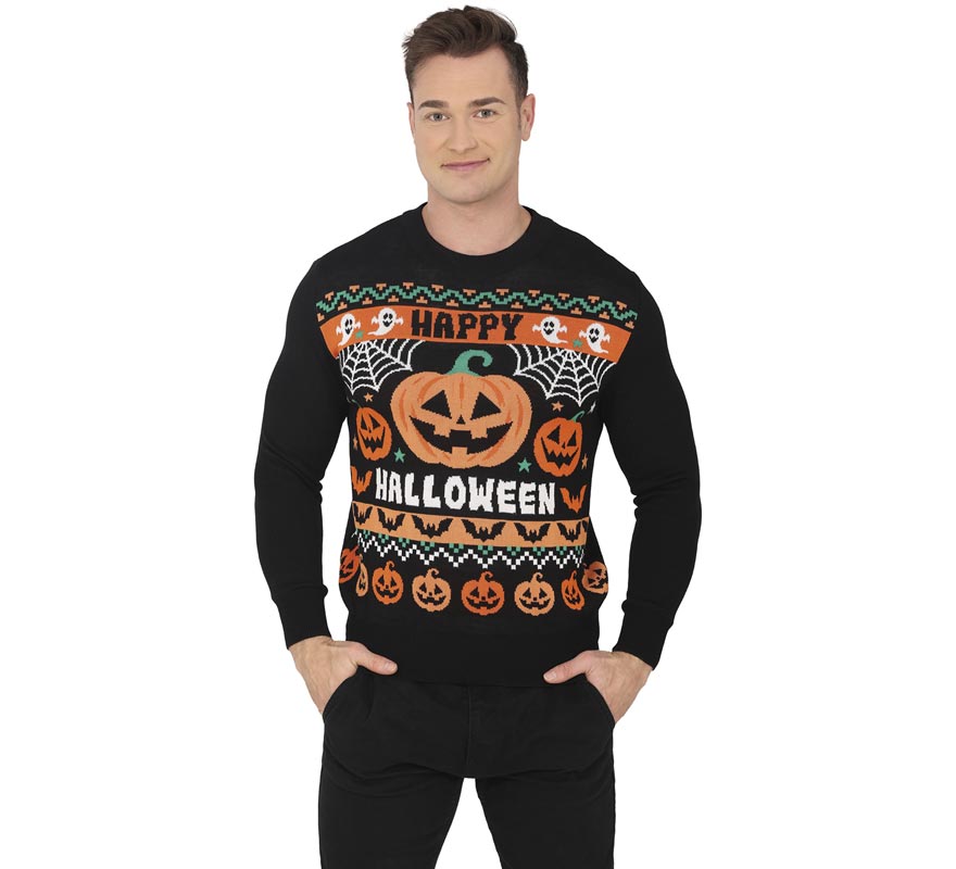 Men's Halloween Pumpkin Sweater