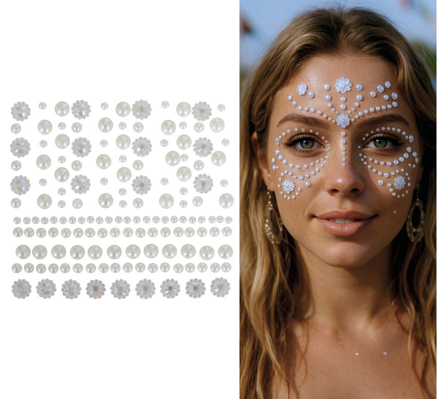 Joyas Adhesivas Faciales de Perlas