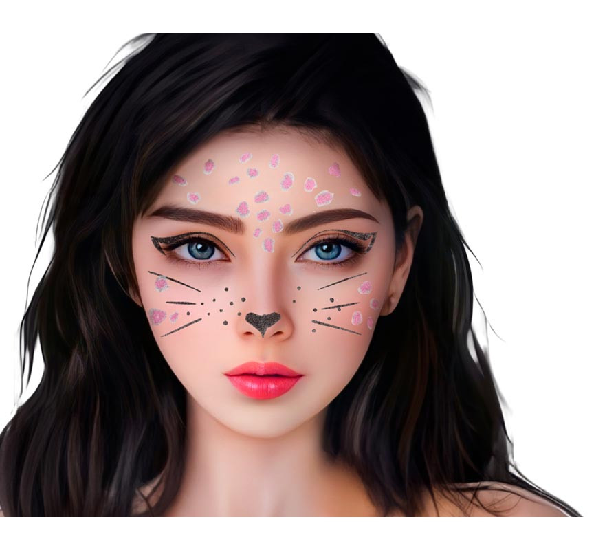 Adhesive Facial Jewelry Gems Adult Cat