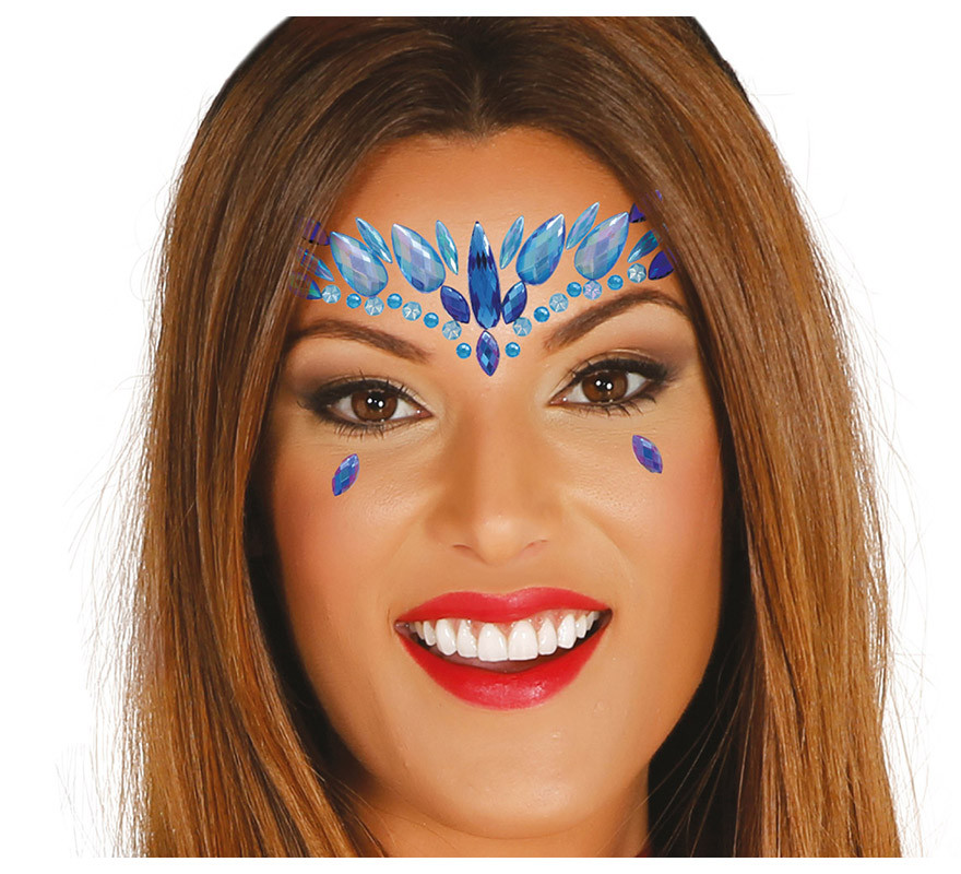 Adhesive Blue Face Jewels