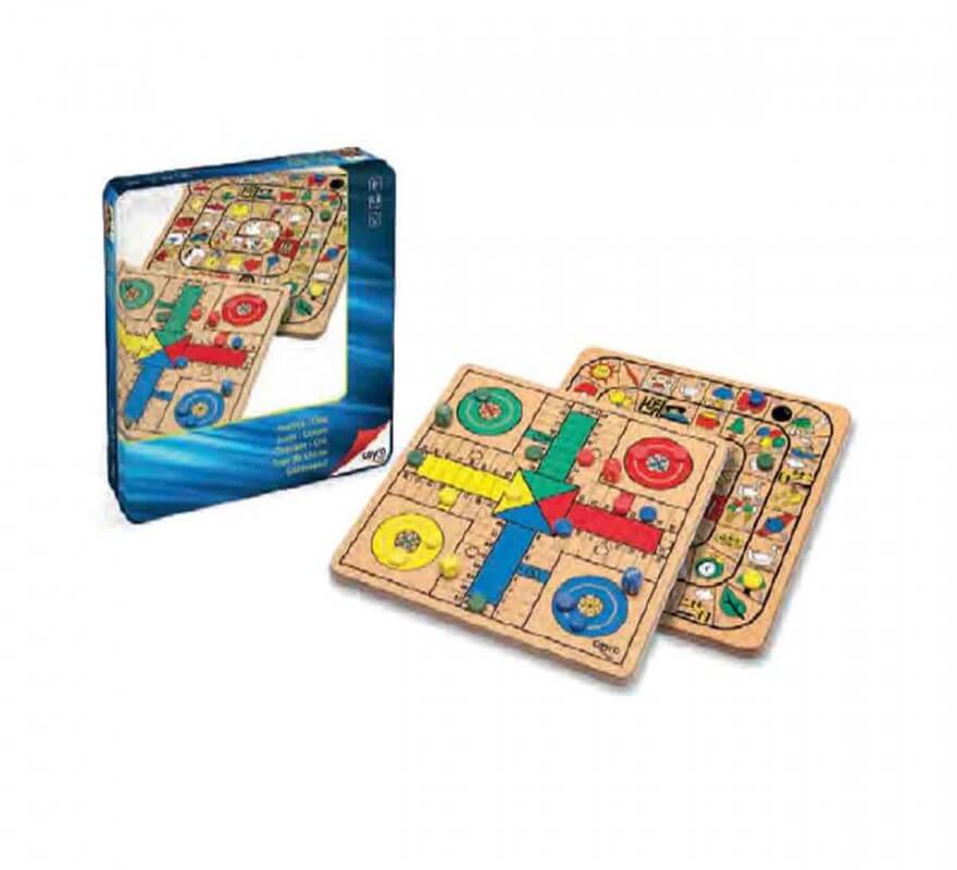 Parchis com jogo do ganso damas tabuleiro grande 4 jogado