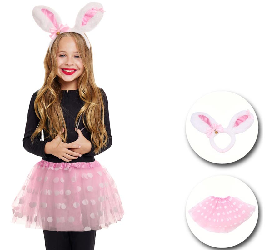 Polka Dot Bunny Kit for Kids: Tutu and Headband