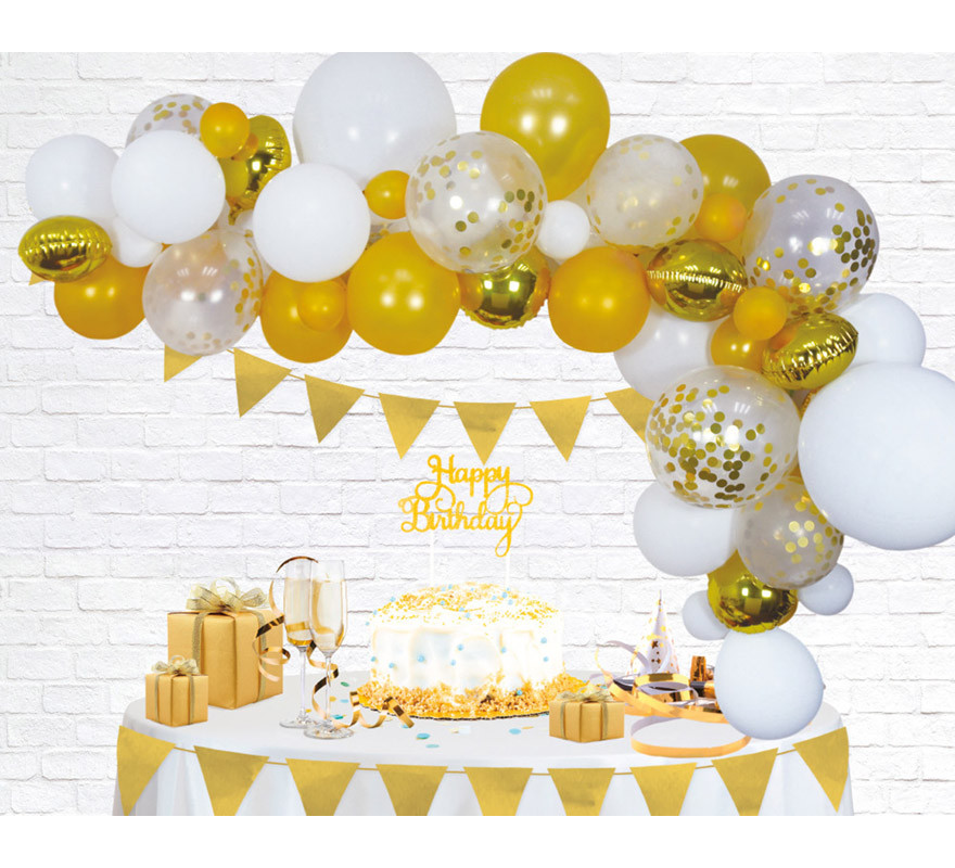 Kit de décoration avec des ballons dorés