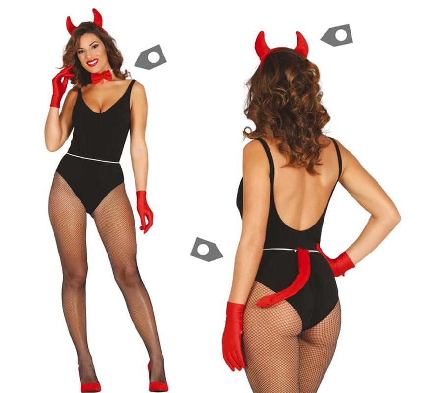 Devil Kit: Horns Headband, Bow Tie and Tail