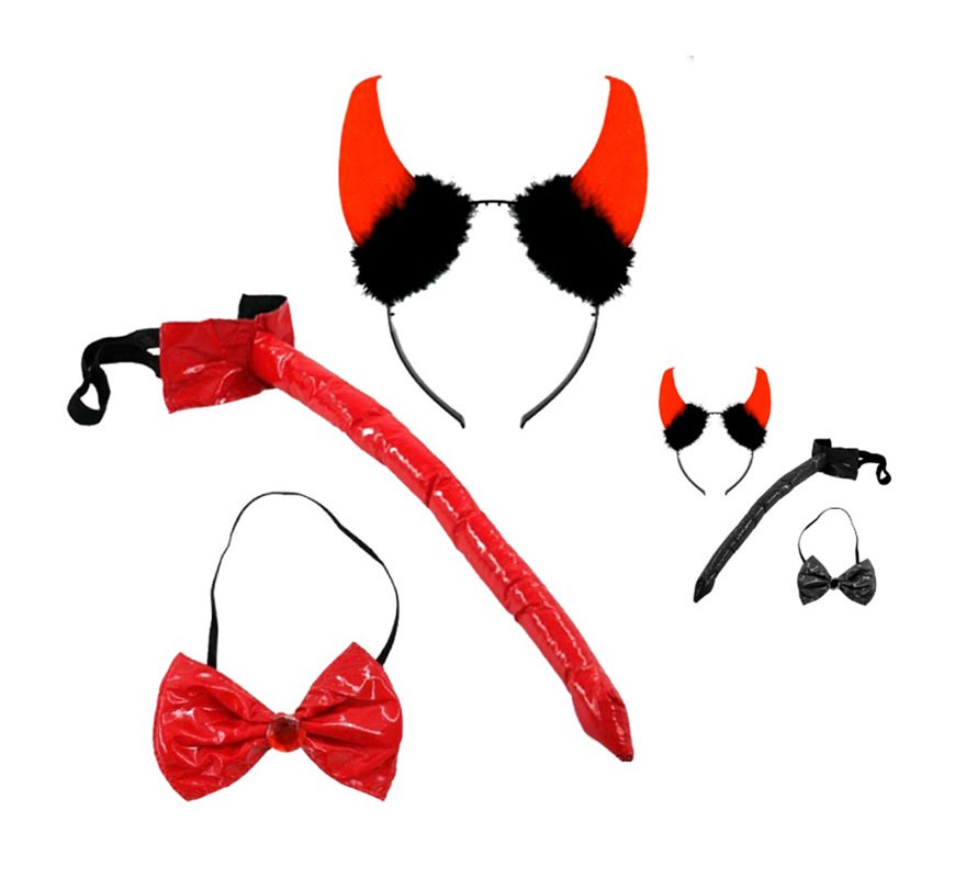 Devil Kit: Headband, Bow Tie and Tail assorted colors