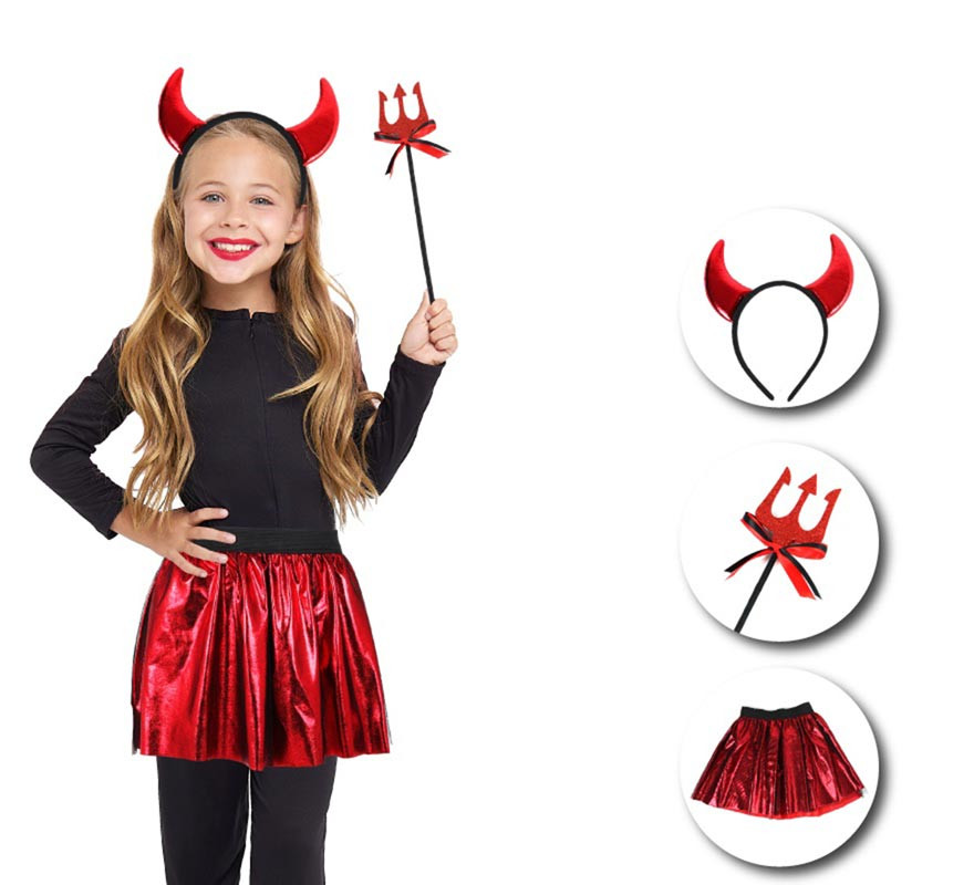 Children's Devil Kit: Tutu, headband and mini trident