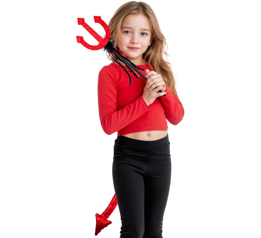 Devil Kit: Trident with Sequin Tail for Kids