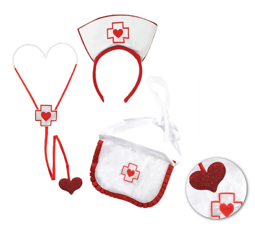 Kit infirmière adulte : bandeau, stéthoscope et tablier