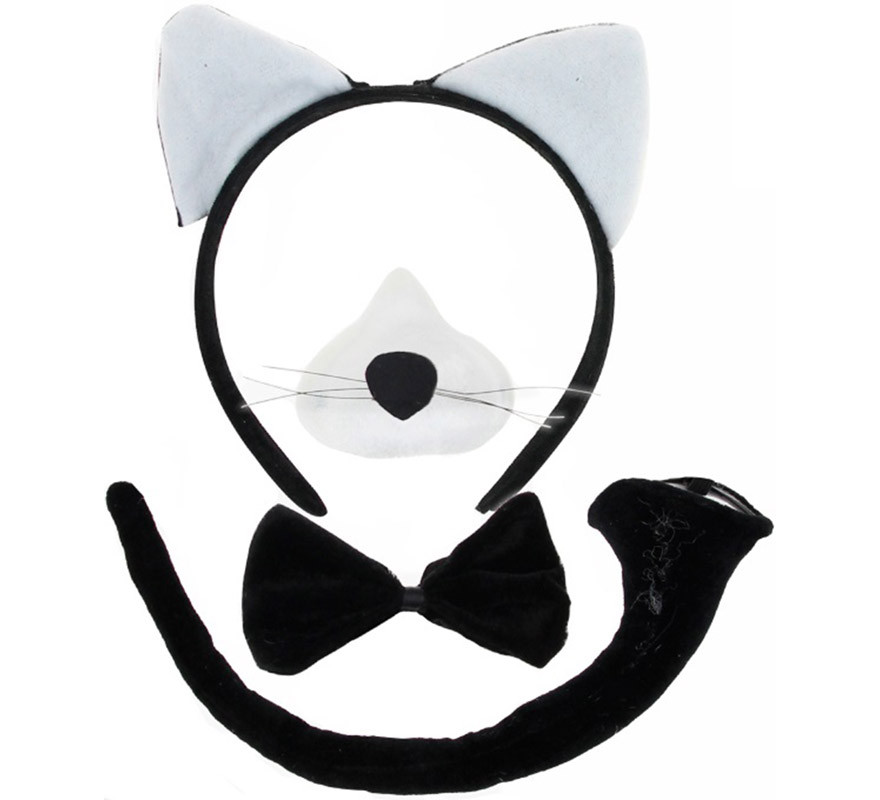 Costume de chat noir Masque de chat noir Mitaines de chat Queue de