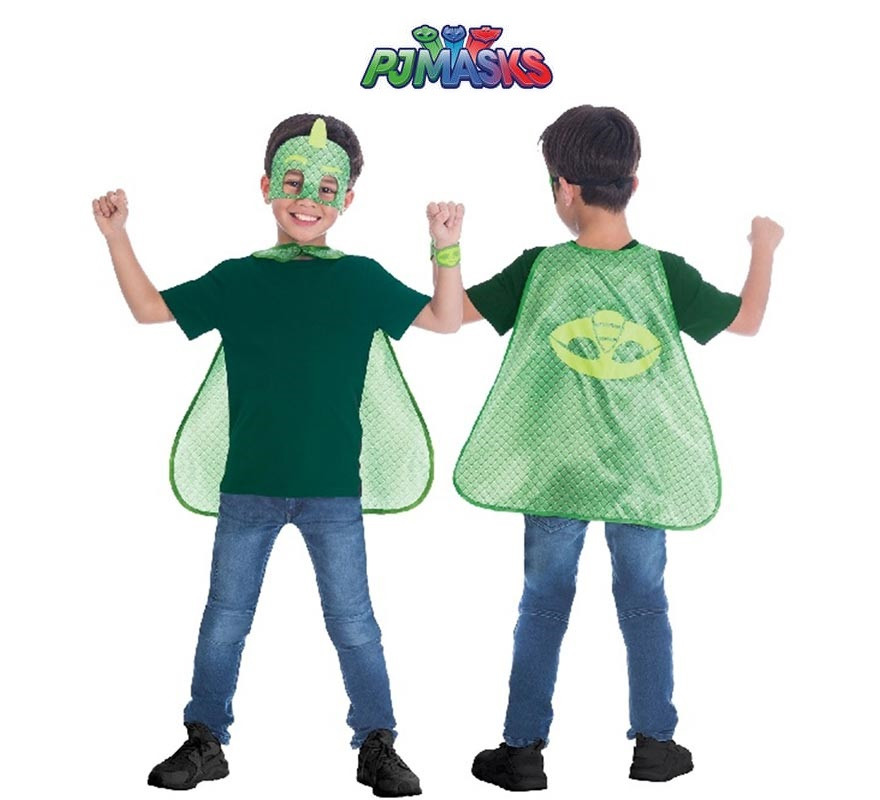 Kit Pj Masks Gekko pour Enfant : Masque, cape et bracelet