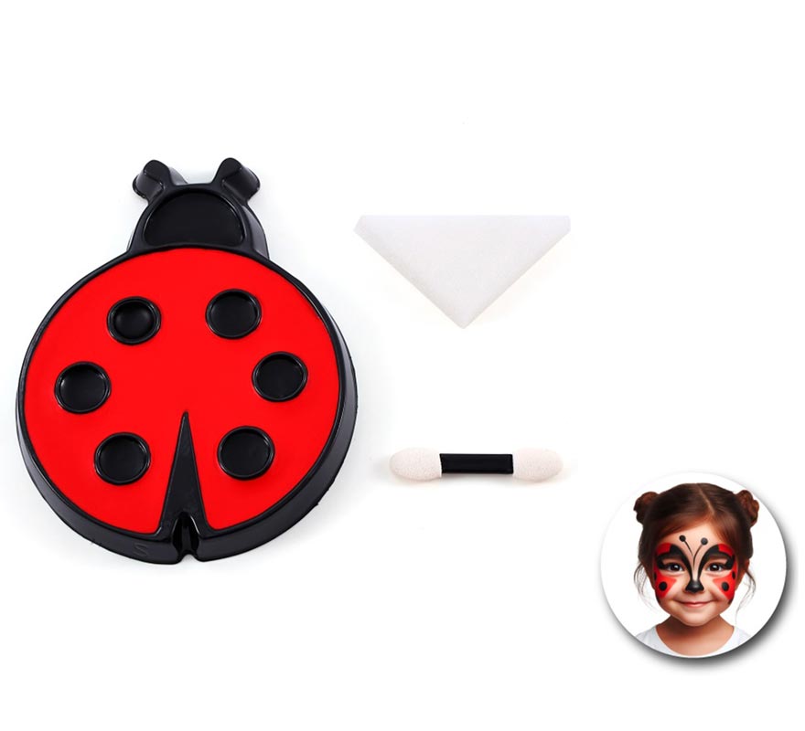 Classic Ladybug Makeup Kit: Sponge, Brush and Color Palette