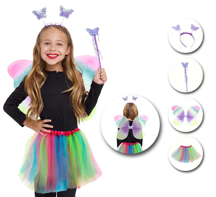 Children's Gradient Butterfly Kit: Tutu, Headband, Wand and Wings