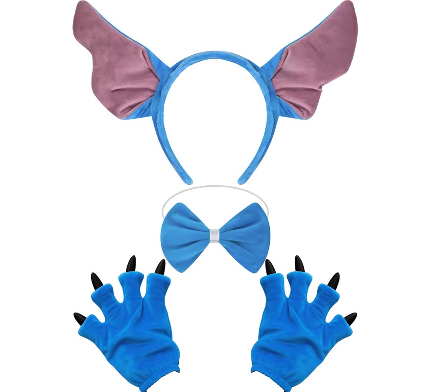 Kit Monstre Bleu : bandeau, nœud papillon et gants