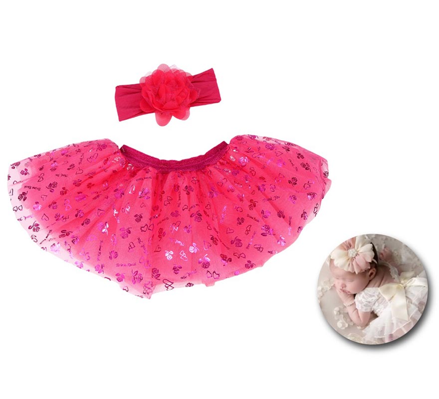 Newborn Baby Kit : Tutu and Fuchsia Flower Headband