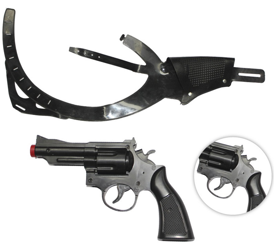 Pistola Negra 29 cm - Disfraces Ducaval