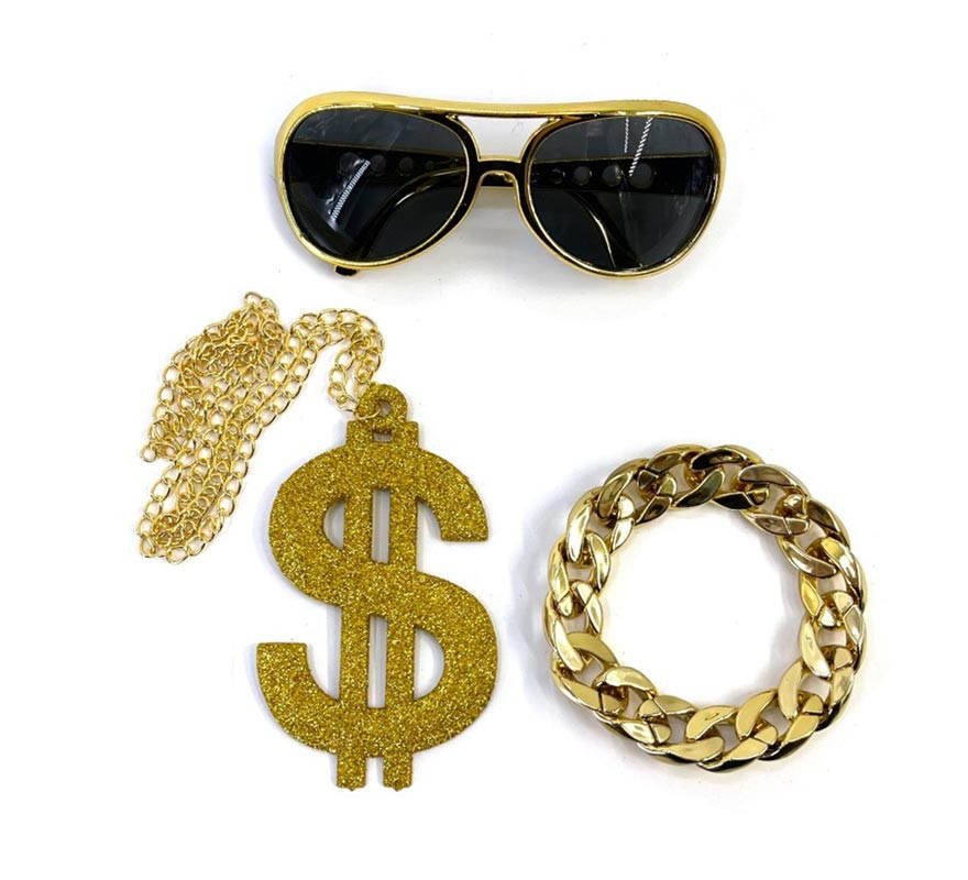 Rapper Kit: Glasses, Necklace and Bracelet