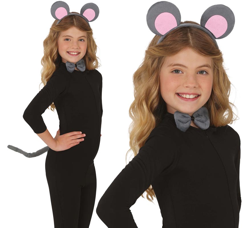 Kit de Ratón para niños: cola, orejas y pajarita