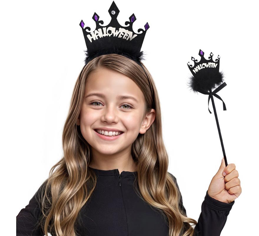 Dark Queen Kids Kit: Headband and Wand