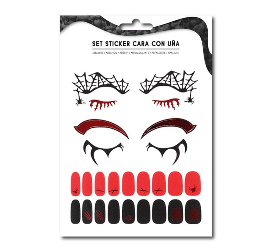 Adult Facial Sticker Kit: Eye Contour and Spider Nails