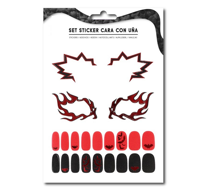 Adult Facial Sticker Kit: Bat Eye Contour and Nails