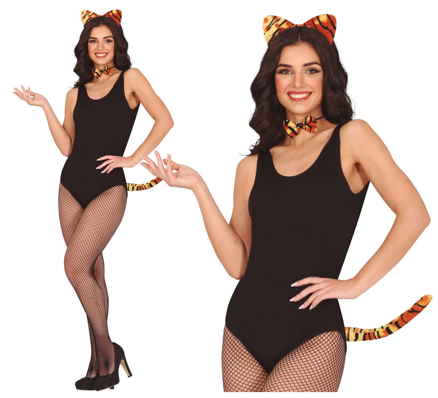 Adult Tiger Kit: Headband, bow tie and tail