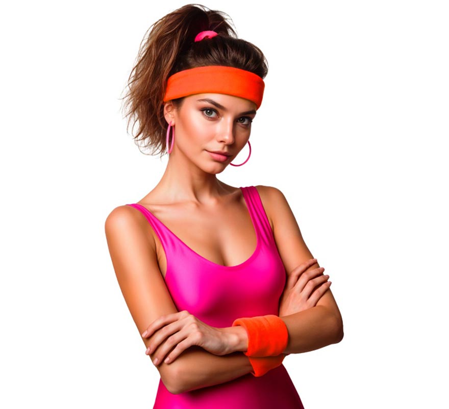 Kit esportivo dos anos 80 em diversas cores neon