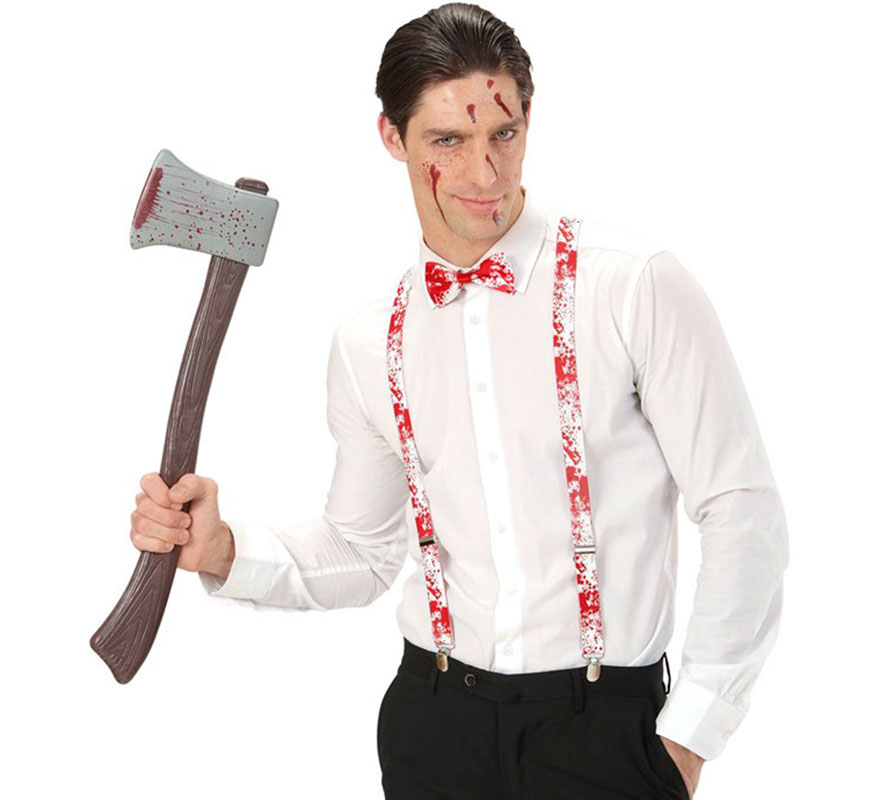Psycho Killer Costume Kit : Bloody Suspenders and Bow Tie