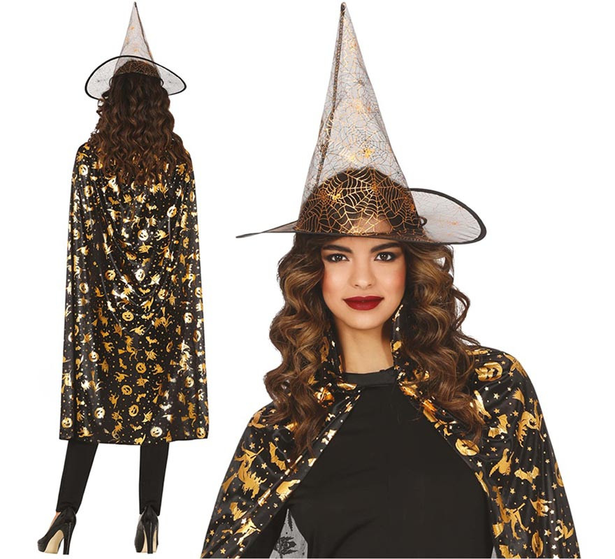 Witch Kit or Costume: Hat and Cape 110 cm