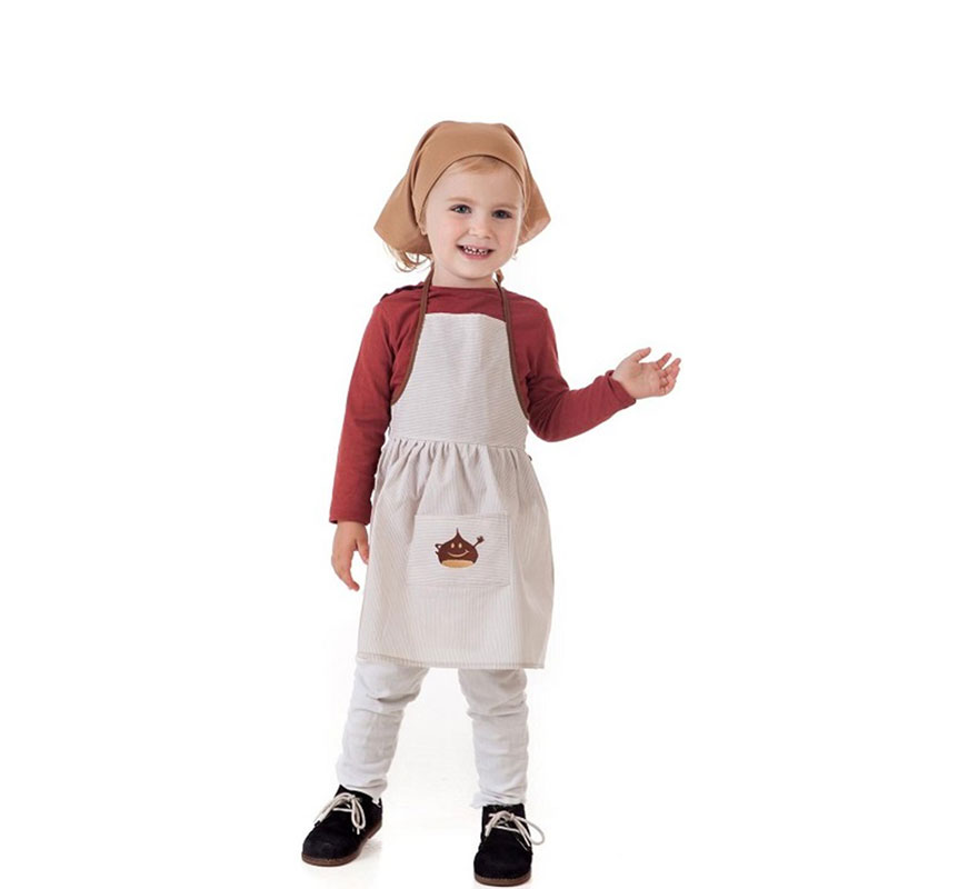 Kit ou Costume de Châtaignier Nagore pour fille : Tablier et Mouchoir