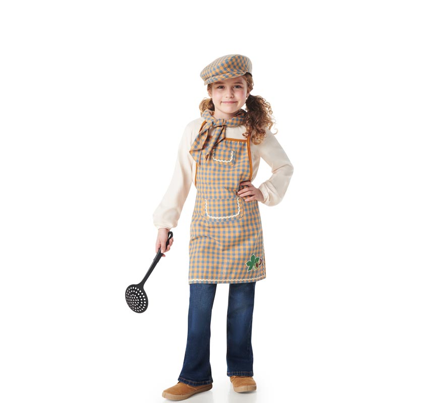 Chestnut Seller Costume Kit for Kids: Cap, Apron and Scarf