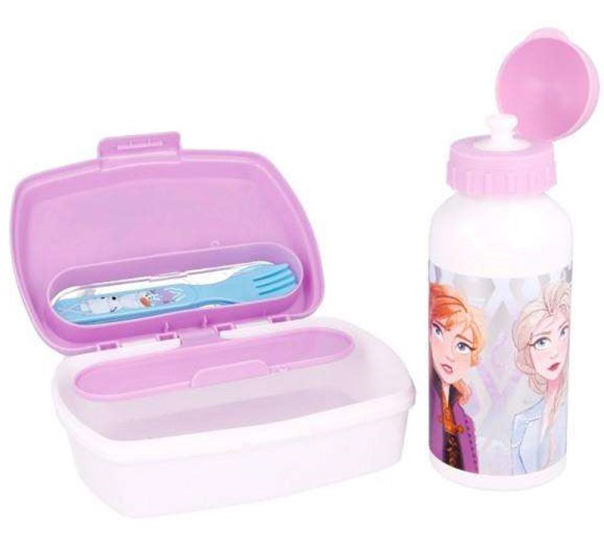 Kit Picnic Infantil Botella Aluminio 400 ml y Sandwichera con Cubiertos