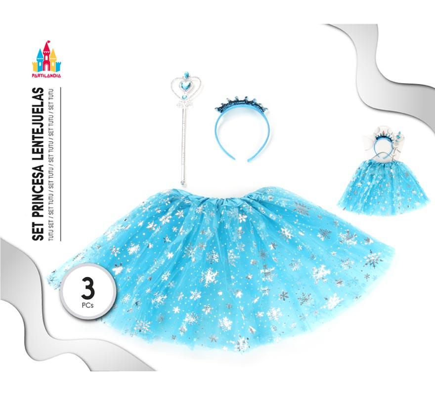 Kit Tutu Princesa Lentejuelas 3Pc