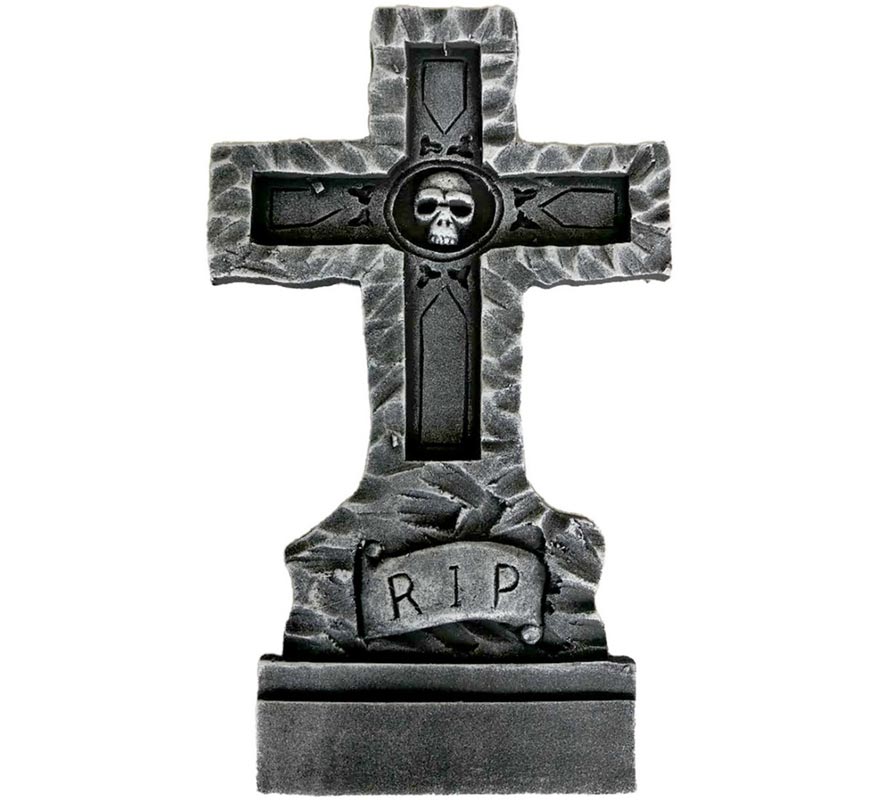 Cemetery Tombstone Cross and RIP 38x3x61 cm