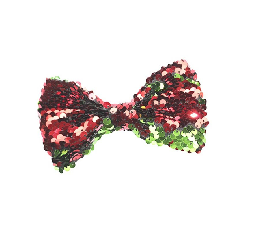 12cm red and green bling bling bow