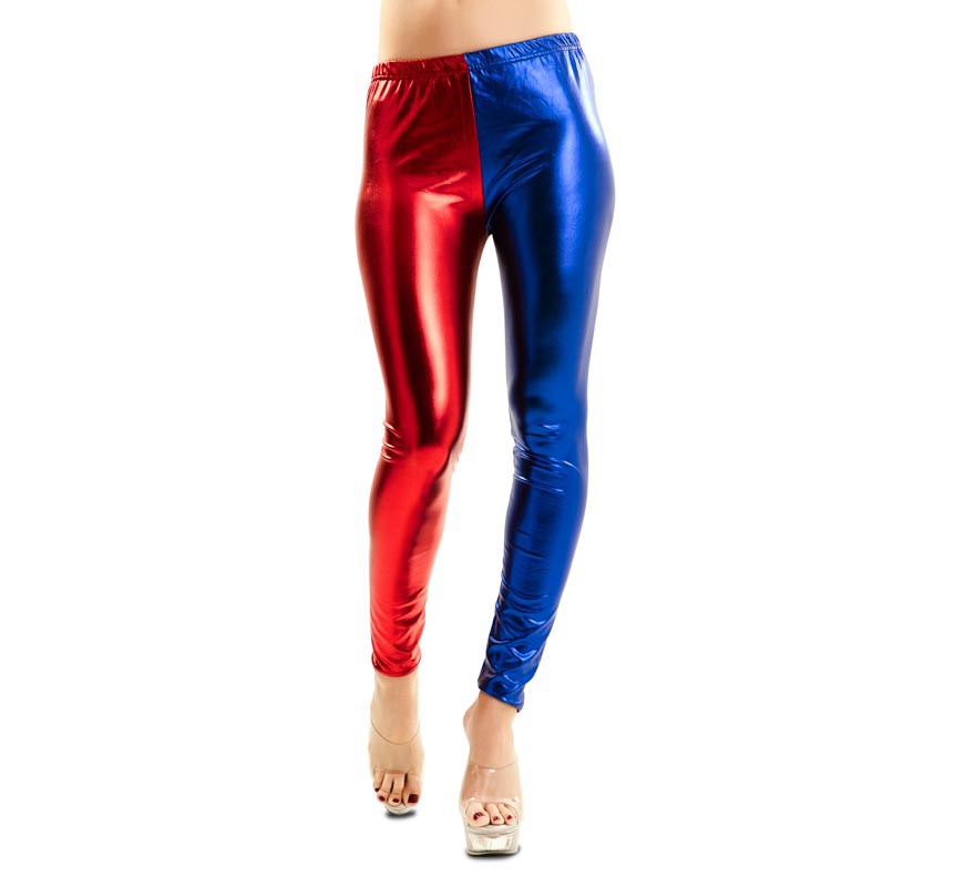 Leggings Rojo y Azul Metalizado para mujer