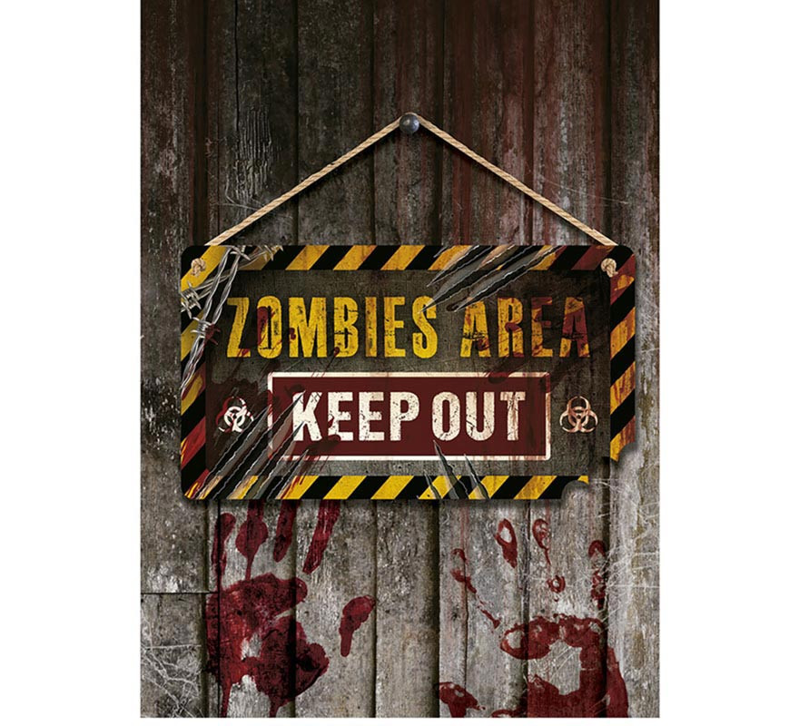 '''Keep Out'' wooden sign 35x20 cm'