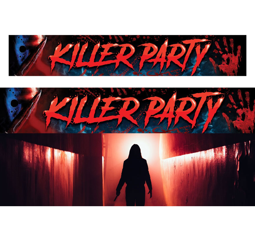 'Killer Party' fabric sign 290x50 cm