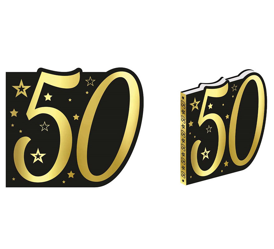 Libro Dorado y Negro 50 Años Cumpleaños y Aniversarios de 26 Páginas
