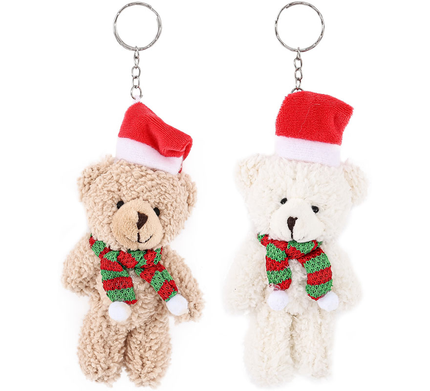 Llavero de Oso Peluche Navideño surtidos de 10 cm