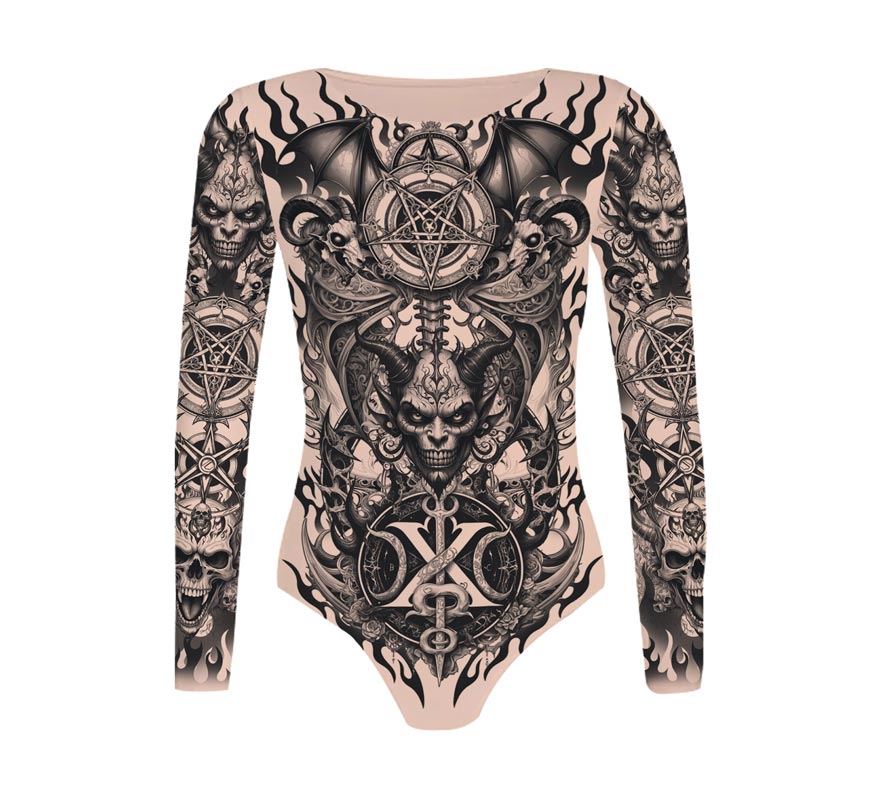 Women's Death Tattoo Effect Maillot