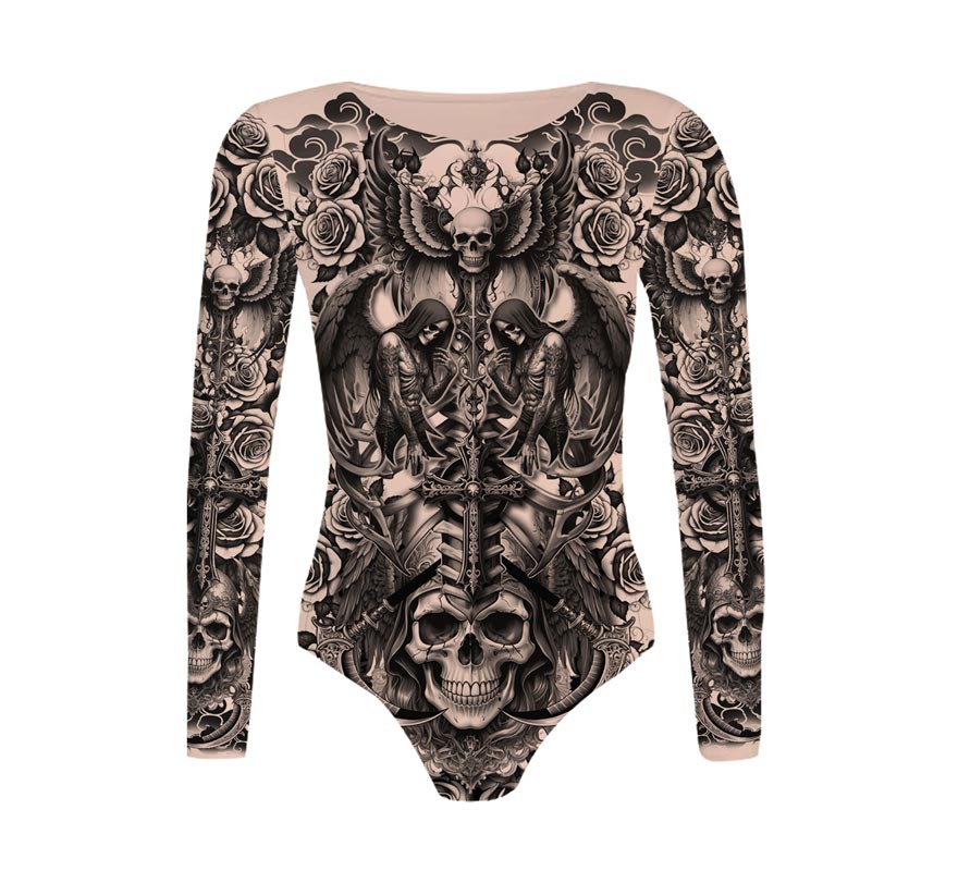 Tattoo Effect Maillot for Women