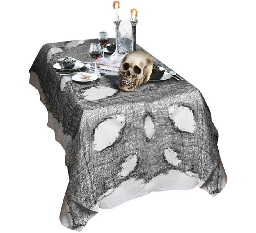 Black Decorative Tablecloth for Halloween 60x300 cm