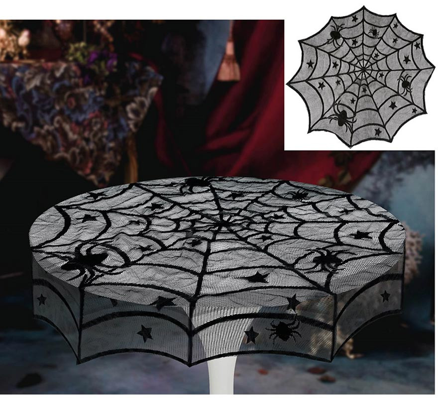 Spiderweb Embroidered Tablecloth 100 cm