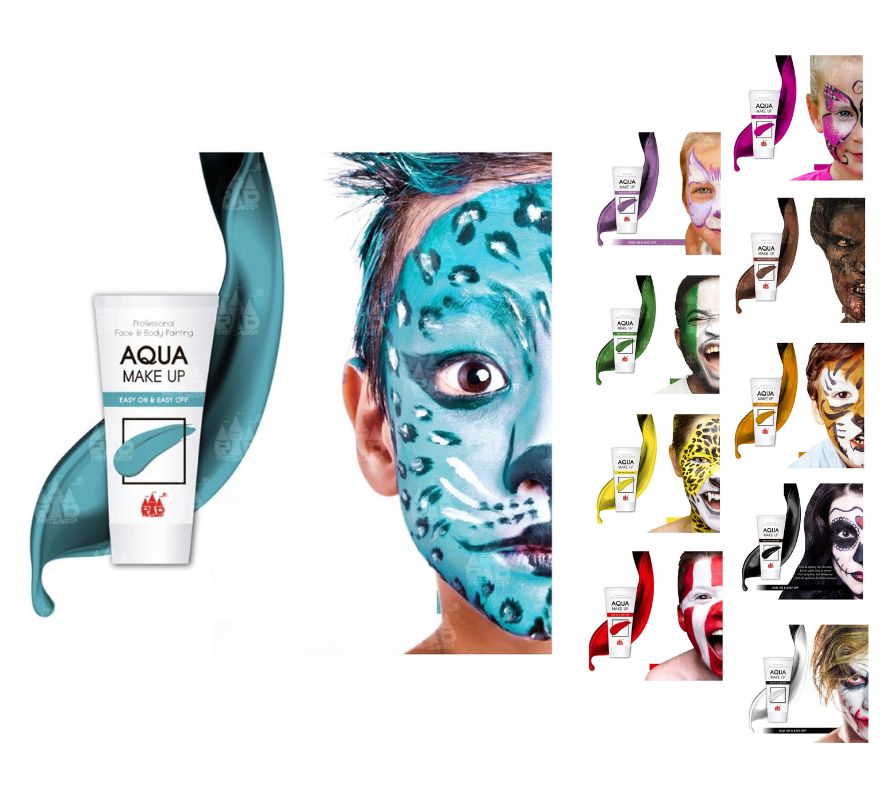 Maketup Grimas Trucco Ad Acqua 60 Ml | Bianco 001 | Per Halloween, Carnevale, Viso E Corpo | Ipoallergenico, Senza Glutine E Profumo | Alta Pigmentazione